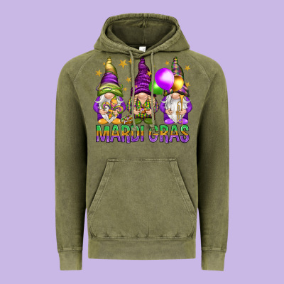 Mardi Gras Crew With Gnomes Vintage Hoodie Designed By Nancycooperartshop