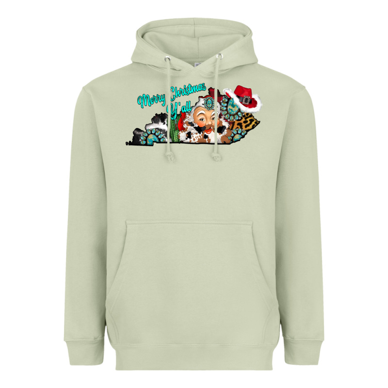Merry Christmas Y'all Kentucky Heavyweight Hoodie by CowhideDigitalArt | Teevron