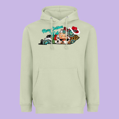 Merry Christmas Y'all Kentucky Heavyweight Hoodie Designed By Cowhidedigitalart