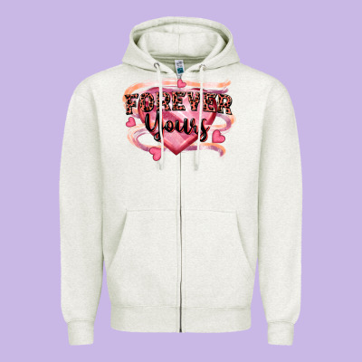 Forever Yours Zipper Hoodie Designed By Fadigitalartstudio