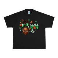 Black Afro Messy Bun Full Face Basketball Mom Urban Heavy Tee - texasbilliewilder