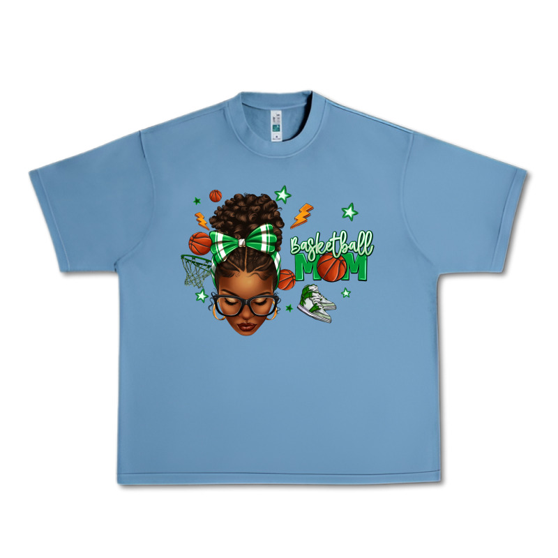 Afro Messy Bun Full Face Basketball Mom Urban Heavy Tee by texasbilliewilder | Teevron