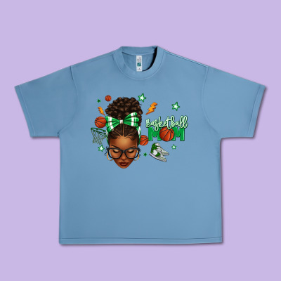 Afro Messy Bun Full Face Basketball Mom Urban Heavy Tee Designed By Texasbilliewilder