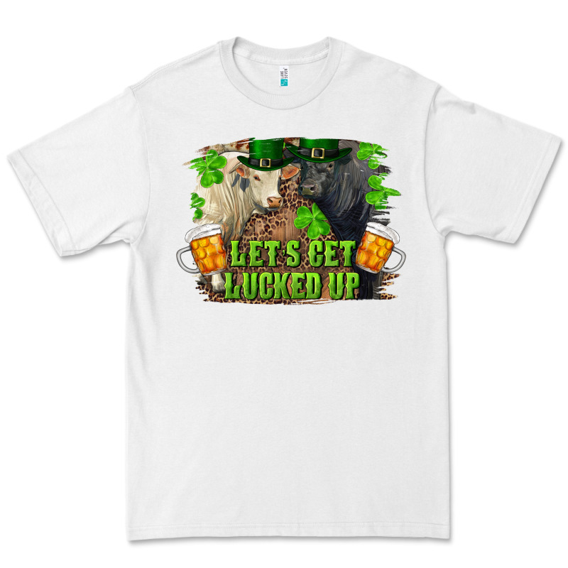 Let's Get Lucked Up Charolais And Black Angus Bull Premium Tee by RanaPortraitStore | Teevron