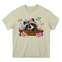 Mossy raccoon with flowers Heavy Core Tee - MaliasSmallBusiness
