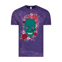 Skull With Flowers Vintage Tee | Teevron