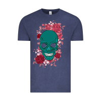Vintage Denim Skull with flowers Vintage Tee - Bettercallsaul