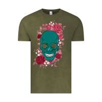 Vintage Olive Skull with flowers Vintage Tee - Bettercallsaul