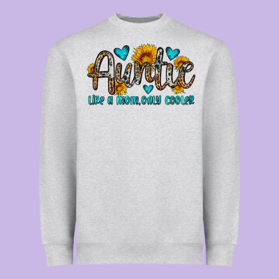 Auntie Like A Mom Only Cooler Heavyweight Sweatshirt Designed By Oliviacreatesart