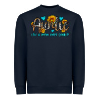 Navy auntie like a mom only cooler Heavyweight Sweatshirt - OliviaCreatesArt