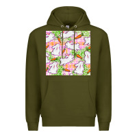 Army Green Easter Bunnies With Carrots Seamless Pattern Premium Hoodie - BundleAndBundleShop
