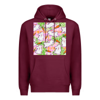 Burgundy Easter Bunnies With Carrots Seamless Pattern Premium Hoodie - BundleAndBundleShop