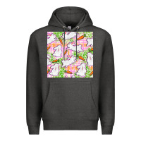 Charcoal Heather Easter Bunnies With Carrots Seamless Pattern Premium Hoodie - BundleAndBundleShop