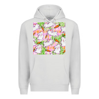 Dove Grey Easter Bunnies With Carrots Seamless Pattern Premium Hoodie - BundleAndBundleShop