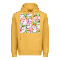 Mustard Easter Bunnies With Carrots Seamless Pattern Premium Hoodie - BundleAndBundleShop