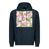 Navy Easter Bunnies With Carrots Seamless Pattern Premium Hoodie - BundleAndBundleShop