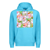 Ocean Blue Easter Bunnies With Carrots Seamless Pattern Premium Hoodie - BundleAndBundleShop