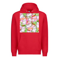 Red Easter Bunnies With Carrots Seamless Pattern Premium Hoodie - BundleAndBundleShop