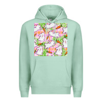 Seafoam Easter Bunnies With Carrots Seamless Pattern Premium Hoodie - BundleAndBundleShop