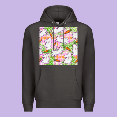Easter Bunnies With Carrots Seamless Pattern Premium Hoodie Designed By Bundleandbundleshop