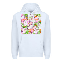 White Easter Bunnies With Carrots Seamless Pattern Premium Hoodie - BundleAndBundleShop