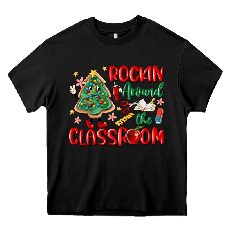 Rockin Around The Clasroom Teacher Heavy Core Tee by MaliasSmallBusiness | Teevron