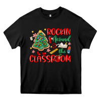 Black rockin around the clasroom teacher Heavy Core Tee - MaliasSmallBusiness