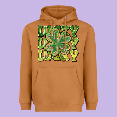 Lucky Clover Heavyweight Hoodie Designed By Cowhidedigitalart