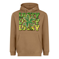 Toasted Coconut Lucky Clover Heavyweight Hoodie - CowhideDigitalArt