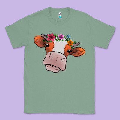 Cow With Flowers Classic Tee Designed By Bettercallsaul