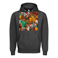 Charcoal Heather christmas donkeys Zipper Hoodie - FaDigitalArtStudio