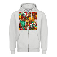 Dove Grey christmas donkeys Zipper Hoodie - FaDigitalArtStudio