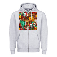 Heather Grey christmas donkeys Zipper Hoodie - FaDigitalArtStudio
