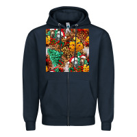 Navy christmas donkeys Zipper Hoodie - FaDigitalArtStudio