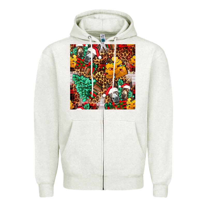 Christmas Donkeys Zipper Hoodie by FaDigitalArtStudio | Teevron
