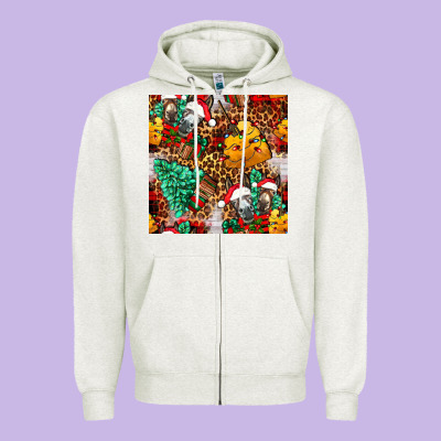 Christmas Donkeys Zipper Hoodie Designed By Fadigitalartstudio