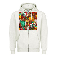 Oatmeal Heather christmas donkeys Zipper Hoodie - FaDigitalArtStudio