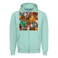 Seafoam christmas donkeys Zipper Hoodie - FaDigitalArtStudio