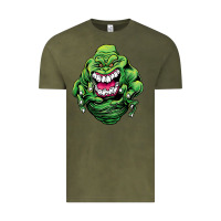 Vintage Olive halloween green slimer ghost Vintage Tee - longCreatives