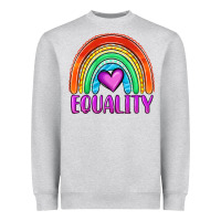 Heather Grey equality rainbow Heavyweight Sweatshirt - OliviaCreatesArt