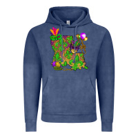 Vintage Denim Louisiana map Mardi Gras Vintage Hoodie - NancyCooperArtShop