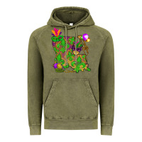 Vintage Olive Louisiana map Mardi Gras Vintage Hoodie - NancyCooperArtShop