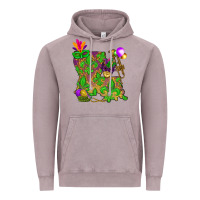 Vintage Zinc Louisiana map Mardi Gras Vintage Hoodie - NancyCooperArtShop