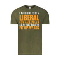 Vintage Olive i was going to be a liberal for halloween but my head Vintage Tee - longCreatives