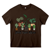 Chocolate Brown just one more plant Heavy Core Tee - MaliasSmallBusiness