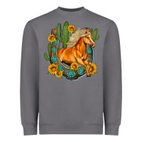 Storm western horse cactus sunflowers horseshoe Heavyweight Sweatshirt - OliviaCreatesArt