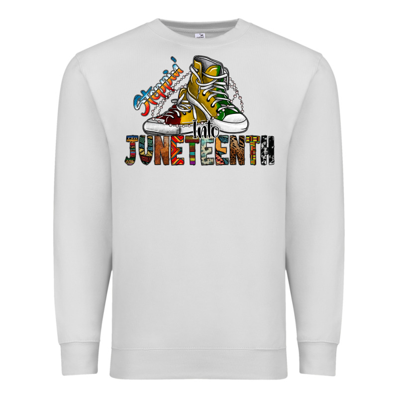 Steppin Into Juneteenth Premium Sweatshirt by SublimationCraftShop | Teevron