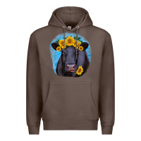 Coffee black angus with sunflower Premium Hoodie - RanaPortraitStore
