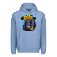 Colony Blue black angus with sunflower Premium Hoodie - RanaPortraitStore