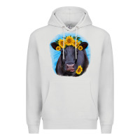 Dove Grey black angus with sunflower Premium Hoodie - RanaPortraitStore